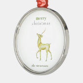 Minimalistisch Vrolijk Kerstmis Goud Rendier Metalen Ornament (Links)