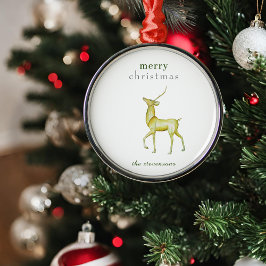 Minimalistisch Vrolijk Kerstmis Goud Rendier Metalen Ornament