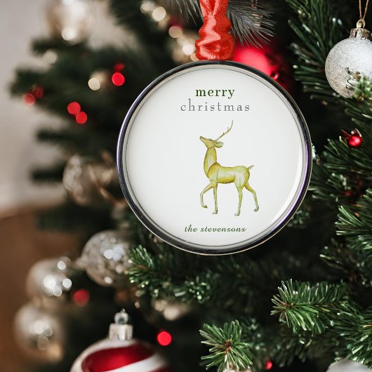 Minimalistisch Vrolijk Kerstmis Goud Rendier Metalen Ornament