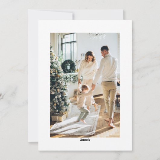 Minimalistisch vrolijk kerstscript 6 fotocollage feestdagenkaart (Achterkant)