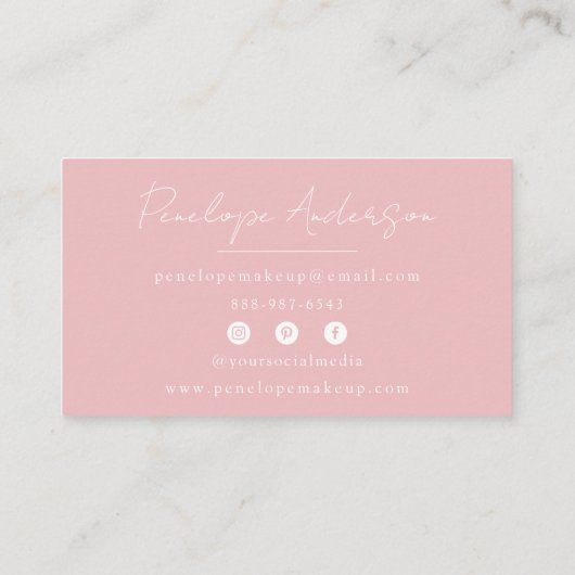 Minimalistisch Vrouwelijk Roze Neutraal Boho Chic  Visitekaartje (Achterkant)