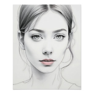 Minimalistisch vrouwenbeeld perfect poster