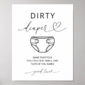 Minimalistisch vuile luier babyshower feest bord poster (Voorkant)