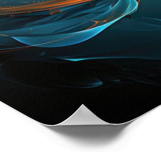 Minimalistisch Vuur Water Energie Moderne kunst Poster (Hoek)