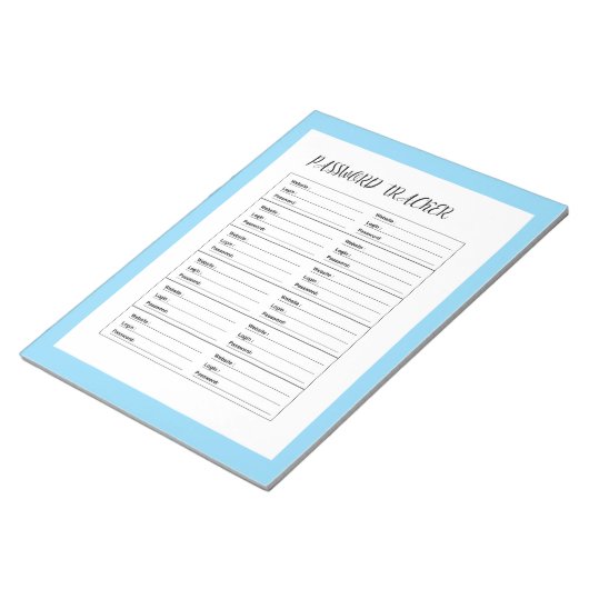 Minimalistisch wachtwoord tracker logboek notitieblok (Schuin)