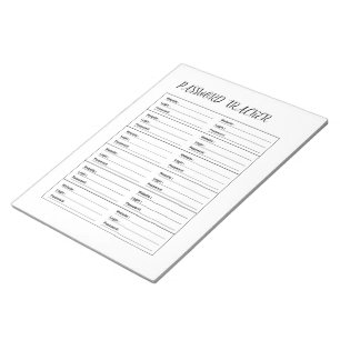 Minimalistisch wachtwoord tracker logboek notitieblok
