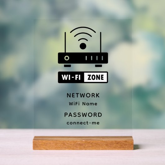 Minimalistisch wachtwoord voor eenvoudige WiFi-zon Acryl Bord (Neutraal)