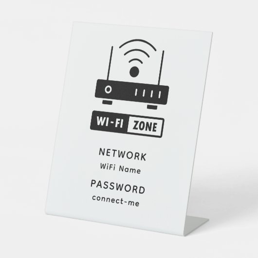 Minimalistisch wachtwoord voor eenvoudige WiFi-zon Reclamebord Met Voetstuk (Voorkant)