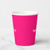Minimalistisch warm roze aangepaste tekstmonogram papieren bekers (Links)