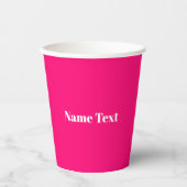 Minimalistisch warm roze aangepaste tekstmonogram papieren bekers (Voorkant)