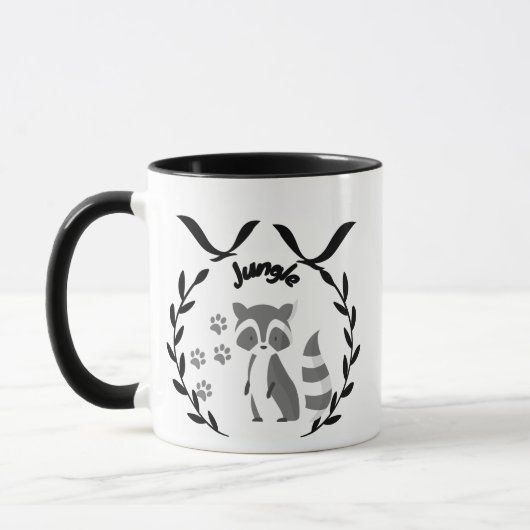 Minimalistisch Wasbeer Grafisch Mok (Links)