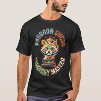 Minimalistisch Wasbeer Schaakmeester Design T-shirt