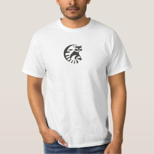 Minimalistisch wasbeer T-shirt – zwart-wit anima