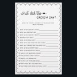 Minimalistisch wat de groom vrijgezellenfeest f flyer<br><div class="desc">Deze schattige minimalist, die volgens de groom het vrijgezellenfeest spel een klassiek ontwerp met een unieke draai kenmerkt, is ontworpen om te coördineren met ons Collectie Scalloped Border. De scalloped border is een soort soort, die dit spel zeker een beetje retro zal aanvoelen. Als u de aandacht van uw gast...</div>