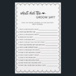 Minimalistisch wat de groom vrijgezellenfeest f flyer<br><div class="desc">Deze schattige minimalist, die volgens de groom het vrijgezellenfeest spel een klassiek ontwerp met een unieke draai kenmerkt, is ontworpen om te coördineren met ons Collectie Scalloped Border. De scalloped border is een soort soort, die dit spel zeker een beetje retro zal aanvoelen. Als u de aandacht van uw gast...</div>