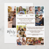 minimalistisch wat een jaar foto-inklage kerst feestdagenkaart (Voorkant / Achterkant)