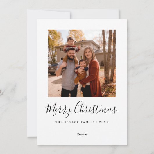 minimalistisch wat een jaar foto-inklage kerst feestdagenkaart (Achterkant)