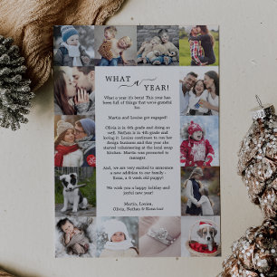 minimalistisch wat een jaar foto-inklage kerst feestdagenkaart