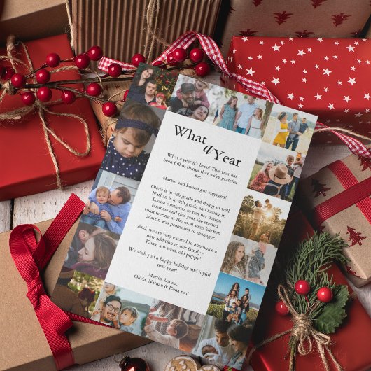minimalistisch wat een jaar foto-inklage kerst feestdagenkaart