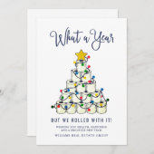 Minimalistisch wat een jaar kerstbedrijf feestdagenkaart (Voorkant / Achterkant)