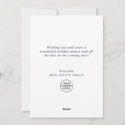 Minimalistisch wat een jaar kerstbedrijf feestdagenkaart (Achterkant)