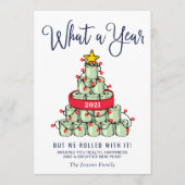 Minimalistisch wat een jaar kerstgroet feestdagenkaart (Voorkant)