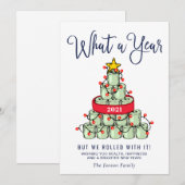 Minimalistisch wat een jaar kerstgroet feestdagenkaart (Voorkant / Achterkant)