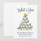 Minimalistisch wat een jaar kerstgroet feestdagenkaart (Voorkant / Achterkant)