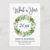 Minimalistisch wat een jaar vrolijk kerstfeest feestdagenkaart (Voorkant)