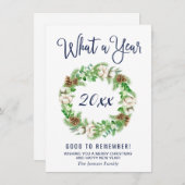 Minimalistisch wat een jaar vrolijk kerstfeest feestdagenkaart (Voorkant / Achterkant)