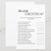 Minimalistisch wat groom vrijgezellenfeest game ze (Voorkant / Achterkant)