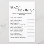 Minimalistisch wat groom vrijgezellenfeest game ze (Voorkant)