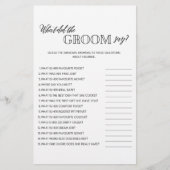 Minimalistisch wat groom vrijgezellenfeest game ze flyer (Voorkant)