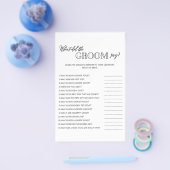 Minimalistisch wat groom vrijgezellenfeest game ze flyer (Enkel)