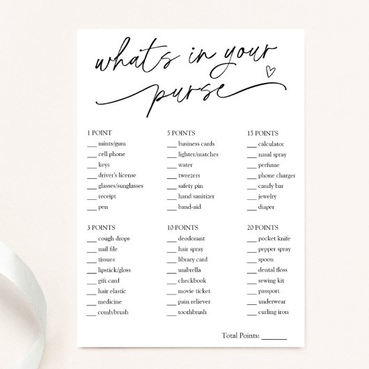 Minimalistisch Wat zit er in uw portemonnee bruids Kaart