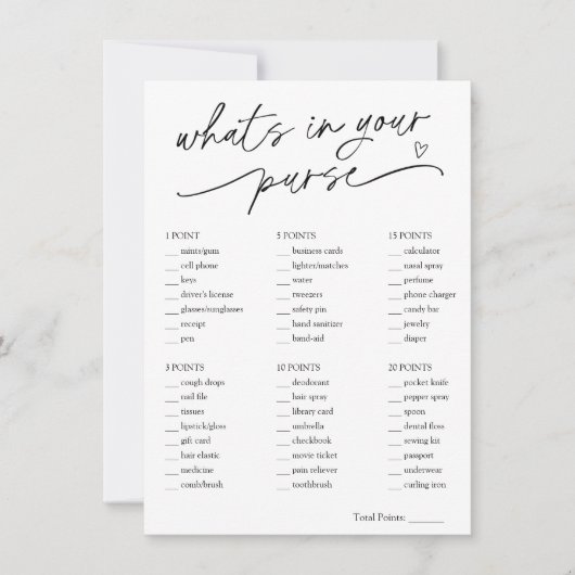 Minimalistisch Wat zit er in uw portemonnee bruids Kaart (Voorkant)