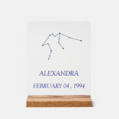 Minimalistisch Waterman Sterrenbeeld Acryl Bord - (Voorkant)
