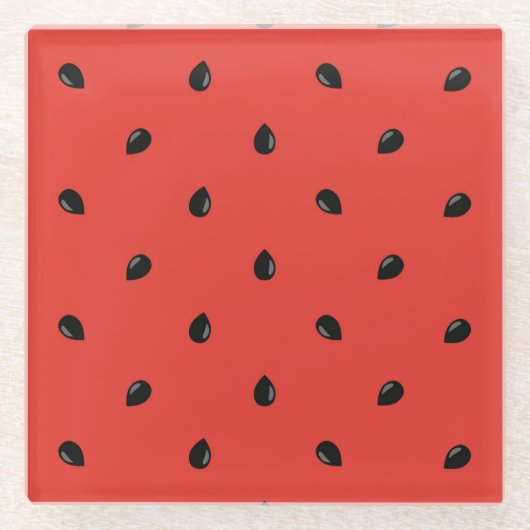 Minimalistisch watermeloenslot glazen onderzetter (Voorkant)