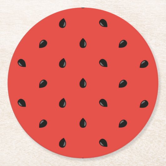 Minimalistisch watermeloenslot ronde kartonnen onderzetter (Voorkant)