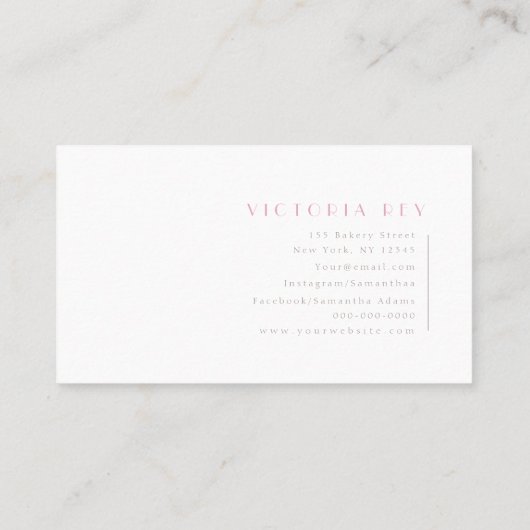 Minimalistisch | WATERVERF | Bakkerij | Catere | C Visitekaartje (Achterkant)