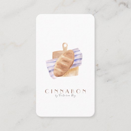 Minimalistisch | WATERVERF | Bakkerij | Zitplaats Visitekaartje (Voorkant)