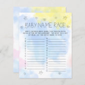 Minimalistisch Waterverf Blue Name Baby shower Gam (Voorkant / Achterkant)