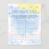 Minimalistisch Waterverf Blue Name Baby shower Gam (Voorkant)
