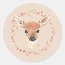 Minimalistisch Waterverf bosbossen Ronde Sticker