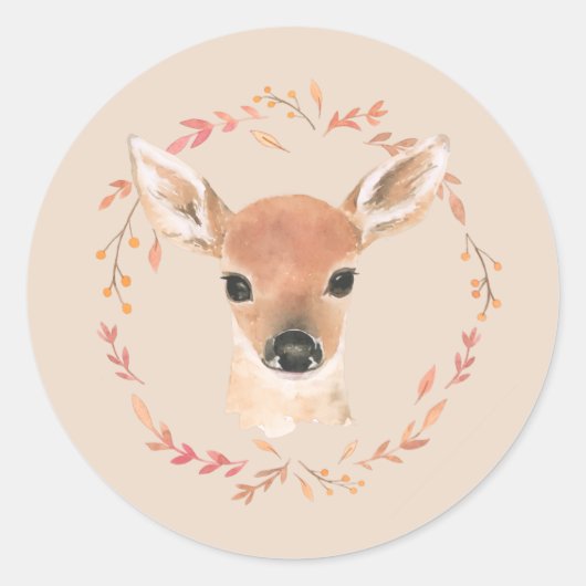 Minimalistisch Waterverf bosbossen Ronde Sticker (Voorkant)