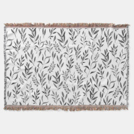 Minimalistisch Waterverf Botanische lederen patroo Deken