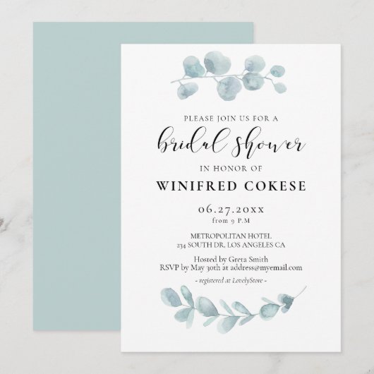 Minimalistisch waterverf groen Vrijgezellenfeest Kaart (Voorkant / Achterkant)