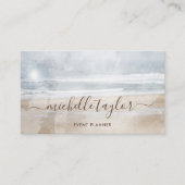 Minimalistisch waterverf handtekening script visitekaartje (Voorkant)