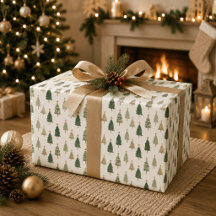Minimalistisch Waterverf Kerstboom Patroon