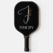 Minimalistisch waterverf monogram F Docent Pickleball Paddle (Voorkant)